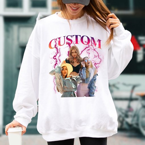 Custom Bootleg Sweatshirt Your Own Bootleg Shirt Custom Photo Retro Style 90's Graphic Shirt Personalized Bootleg Shirt